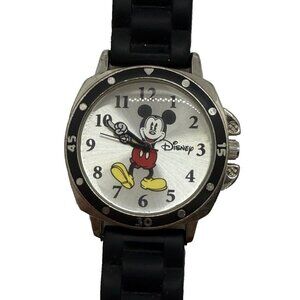 Disney Mickey Mouse Rotating Hands Watch Accutime Watch Corp MK1080 Black Band